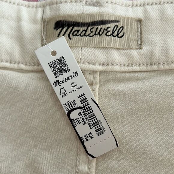 NWT Madewell Perfect Denim Shorts, Khaki, Size 26W - Picture 5 of 9